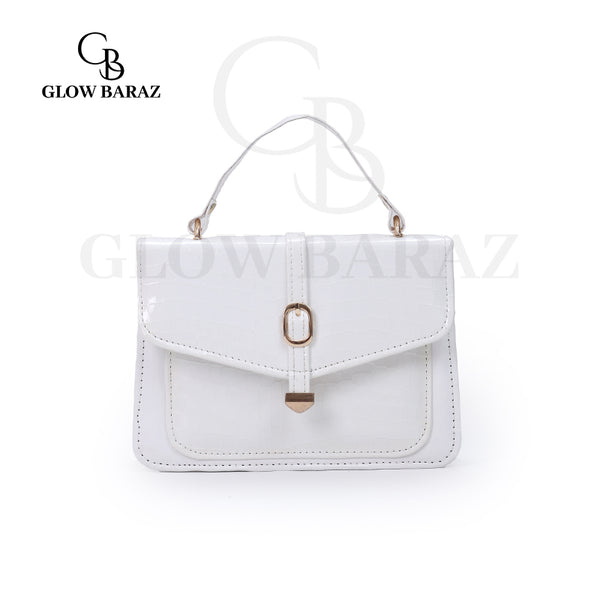 CROCO Handbag White