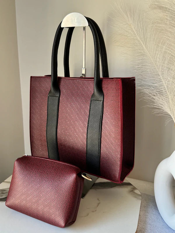 Urban Tote with Pouch - Maroon