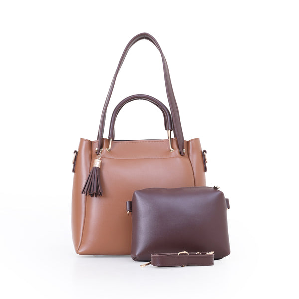 Brown 2 in 1 Ladies Tote Bag