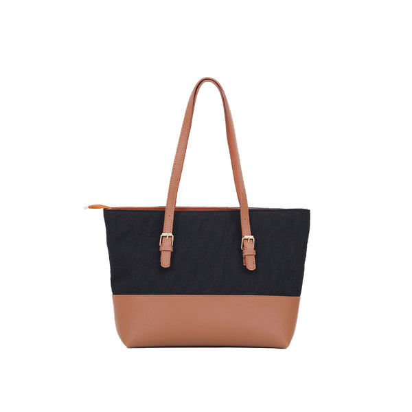 Jute Black Tote Bag