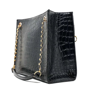 Croco Chain | Shoulder | Black