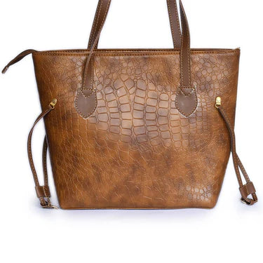 Croco | Chic  Shoulder Bag Caramel